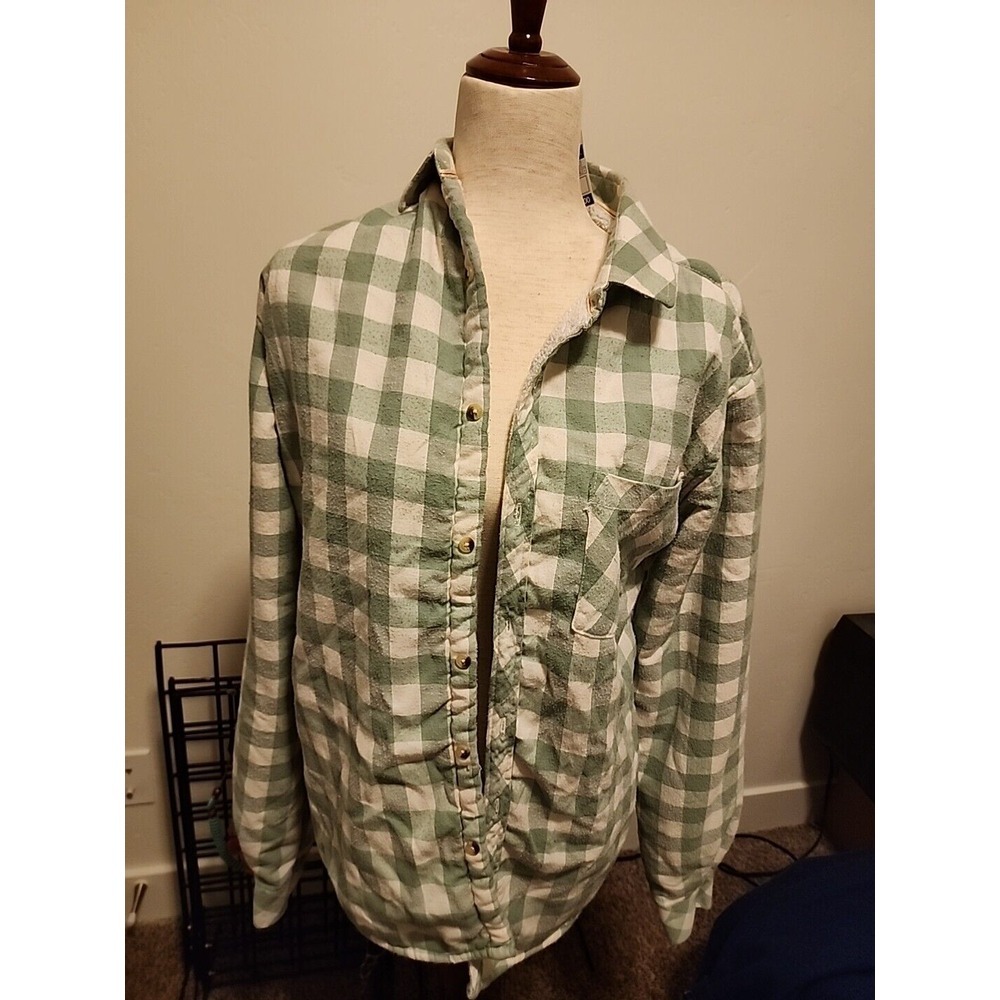 Nomad Plaid Sherpa Lined Button Long Sleeve Sz M US